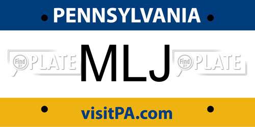 MLJ Pennsylvania License Plate