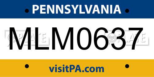 MLM0637 Pennsylvania License Plate