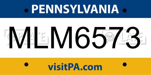 MLM6573 Pennsylvania License Plate