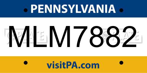 MLM7882 Pennsylvania License Plate