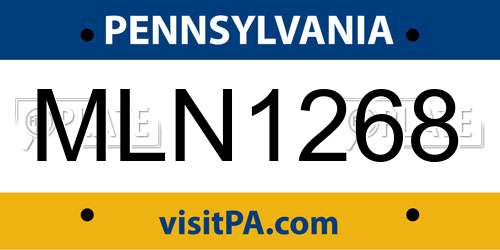 MLN1268 Pennsylvania License Plate