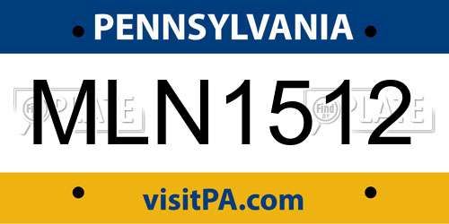 MLN1512 Pennsylvania License Plate