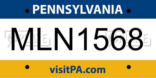 MLN1568 Pennsylvania License Plate
