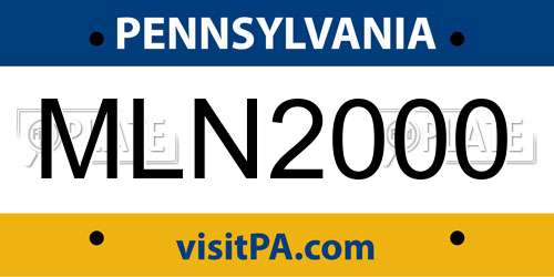 MLN2000 Pennsylvania License Plate