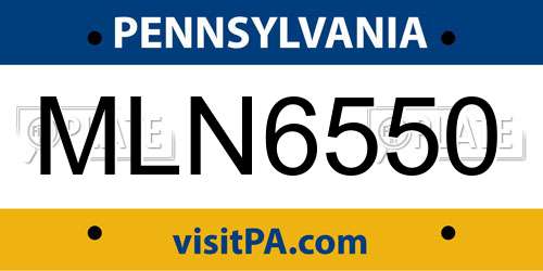 MLN6550 Pennsylvania License Plate