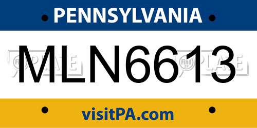 MLN6613 Pennsylvania License Plate