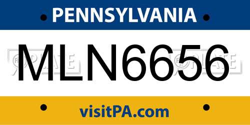 MLN6656 Pennsylvania License Plate