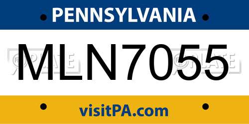 MLN7055 Pennsylvania License Plate