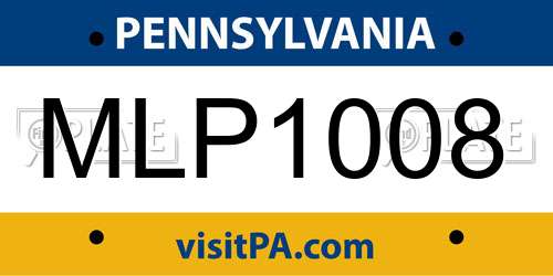 MLP1008 Pennsylvania License Plate