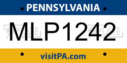 MLP1242 Pennsylvania License Plate