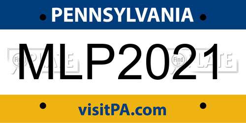 MLP2021 Pennsylvania License Plate