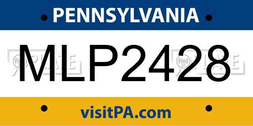 MLP2428 Pennsylvania License Plate