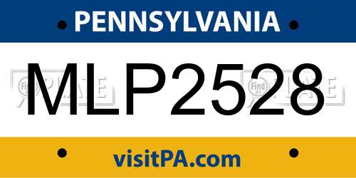 MLP2528 Pennsylvania License Plate