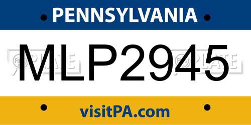 MLP2945 Pennsylvania License Plate