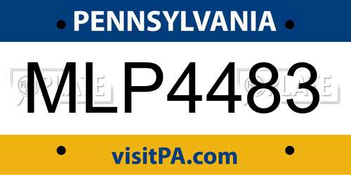 MLP4483 Pennsylvania License Plate