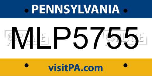 MLP5755 Pennsylvania License Plate
