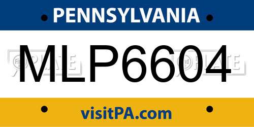 MLP6604 Pennsylvania License Plate