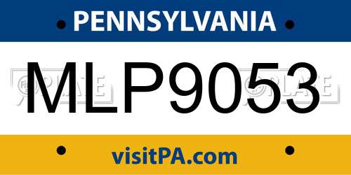 MLP9053 Pennsylvania License Plate