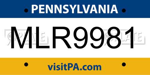 MLR9981 Pennsylvania License Plate