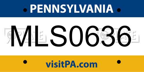 MLS0636 Pennsylvania License Plate