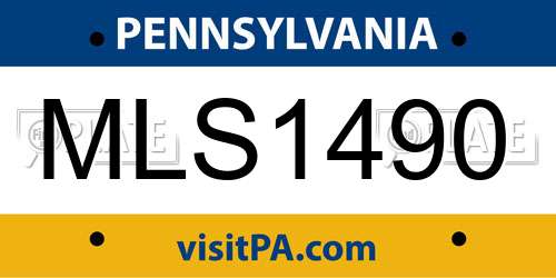 MLS1490 Pennsylvania License Plate