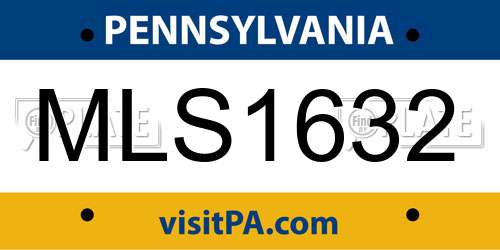 MLS1632 Pennsylvania License Plate