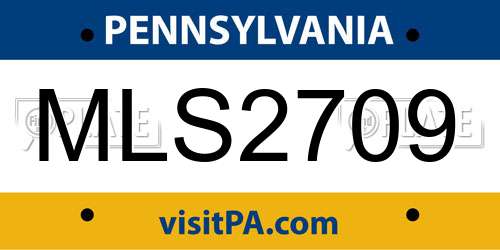 MLS2709 Pennsylvania License Plate