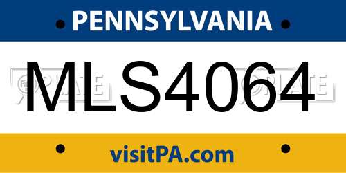 MLS4064 Pennsylvania License Plate