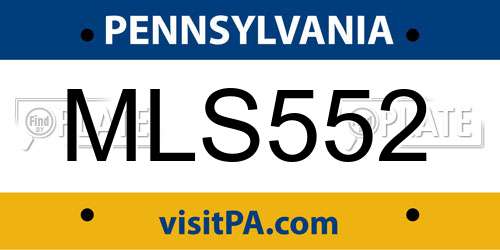 MLS552 Pennsylvania License Plate