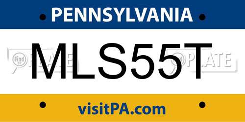 MLS55T Pennsylvania License Plate