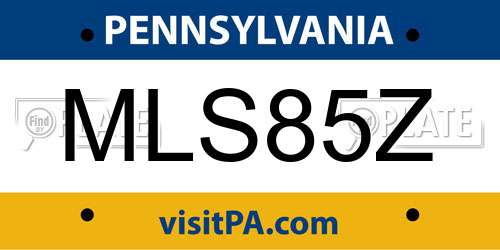 MLS85Z Pennsylvania License Plate