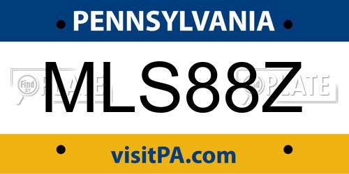 MLS88Z Pennsylvania License Plate