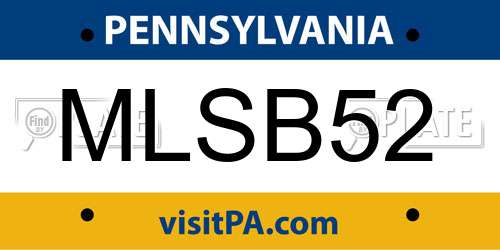 MLSB52 Pennsylvania License Plate