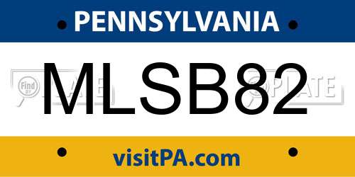 MLSB82 Pennsylvania License Plate