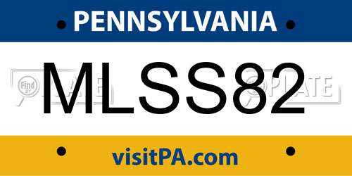 MLSS82 Pennsylvania License Plate