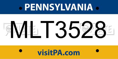 MLT3528 Pennsylvania License Plate