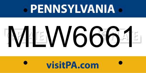 MLW6661 Pennsylvania License Plate