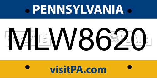 MLW8620 Pennsylvania License Plate