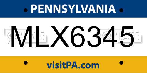 MLX6345 Pennsylvania License Plate