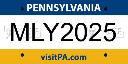MLY2025 Pennsylvania License Plate