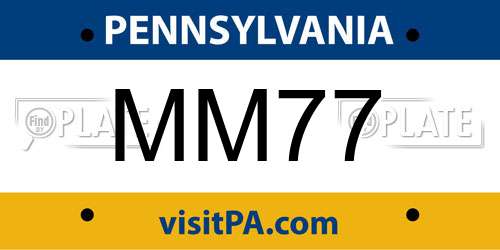 MM77 Pennsylvania License Plate