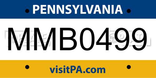 MMB0499 Pennsylvania License Plate