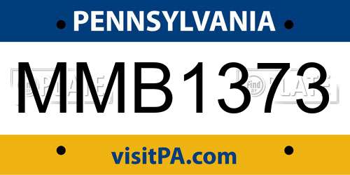 MMB1373 Pennsylvania License Plate
