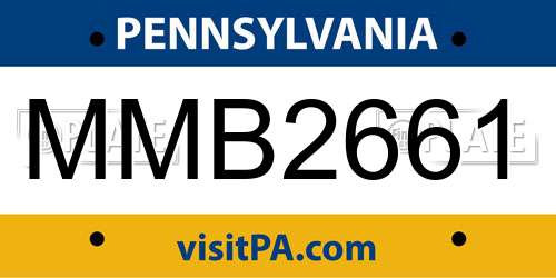 MMB2661 Pennsylvania License Plate