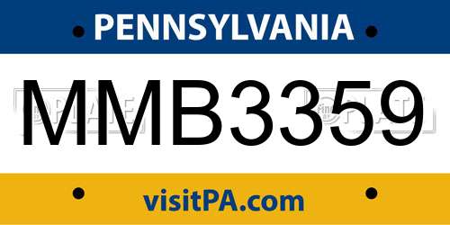 MMB3359 Pennsylvania License Plate
