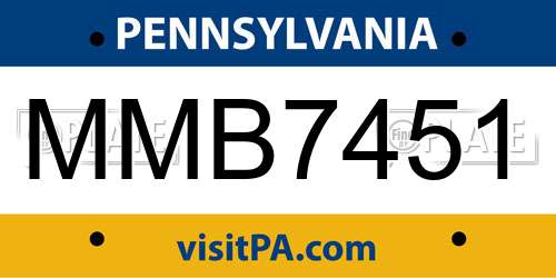 MMB7451 Pennsylvania License Plate