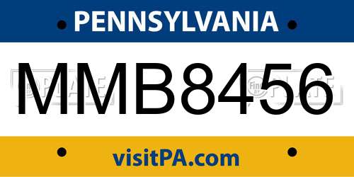 MMB8456 Pennsylvania License Plate