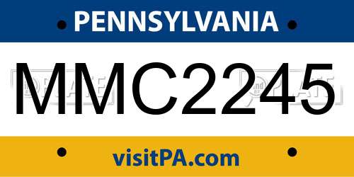 MMC2245 Pennsylvania License Plate
