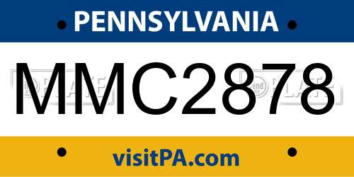 MMC2878 Pennsylvania License Plate
