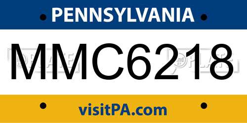 MMC6218 Pennsylvania License Plate
